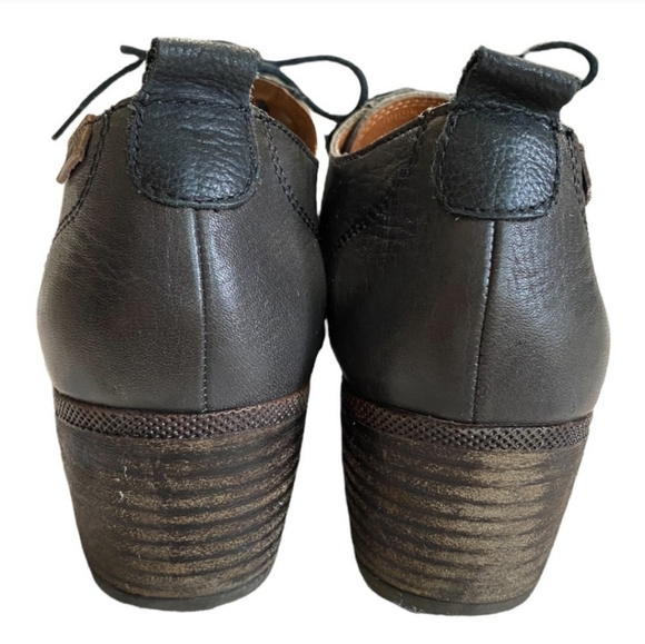 PIKOLINOS Black Lace Up Oxford Heels Shoes 38 7.5 - Picture 6 of 13